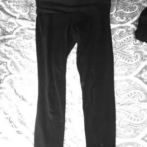 PINK yoga leggings with fold down band